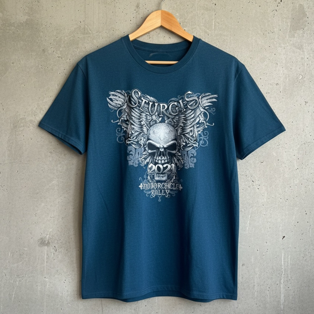Biker Life USA Sturgis Motorcycle Rally 2021 Graphic T-Shirt Blue